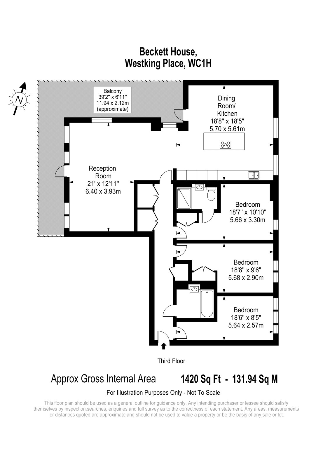 Bloomsbury Gardens, Westking Place, London, WC1H floorplan