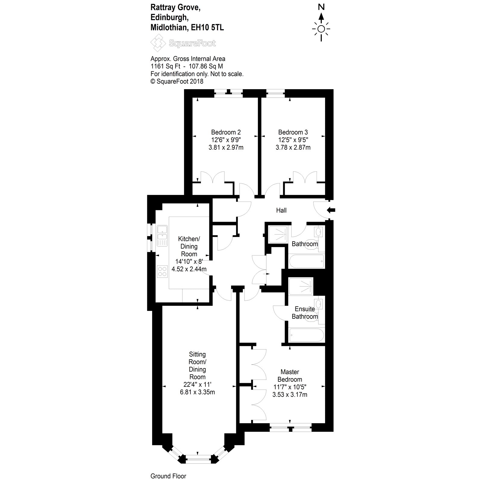 3 bedroom apartment for sale in Rattray Grove, Edinburgh, EH10