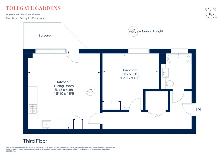 Floorplan 1 for Tollgate Gardens, London, NW6