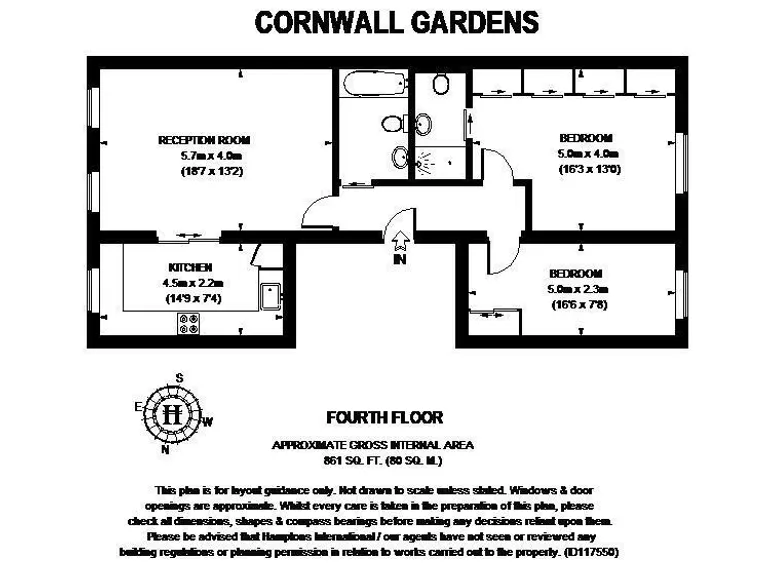 Floorplan 1 for Cornwall Gardens South Kensington SW7