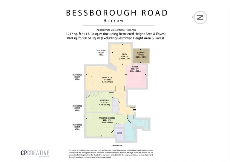 Floorplan 1 for Plot 10 Ionic Apartments Bessborough Road, Harrow, HA1