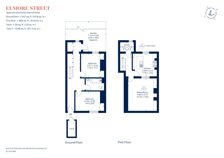 Floorplan 1 for Elmore Street, London, N1