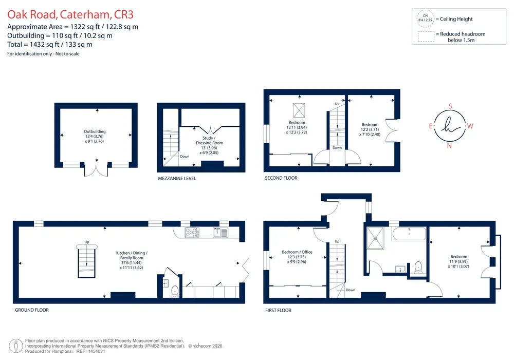 Floorplan for Oak Road, Caterham, CR3