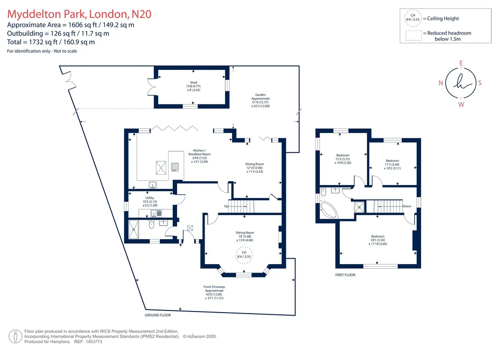 Floorplan for Myddelton Park, Whetstone, N20