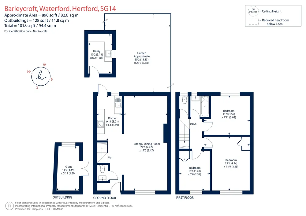 Floorplan for Barleycroft, Waterford, Hertford, SG14