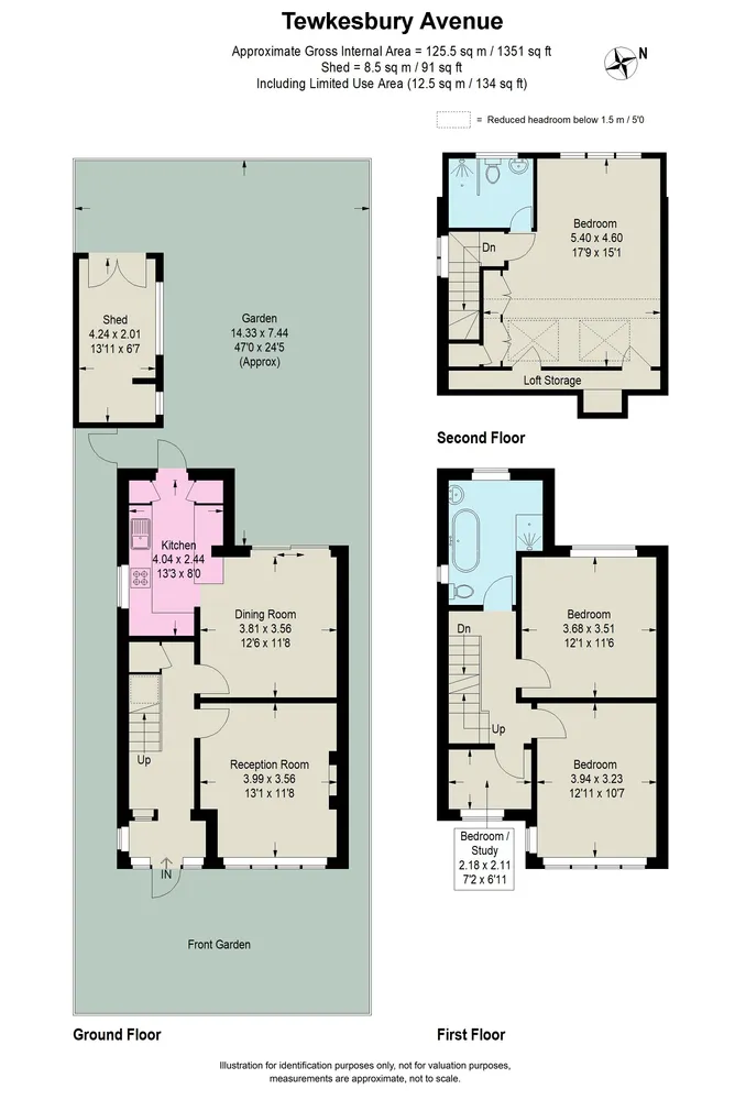 Floorplan for Tewkesbury Avenue, London, SE23