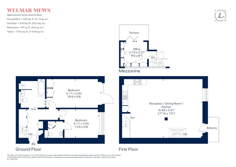 Floorplan 1 for Welmar Mews, London, SW4