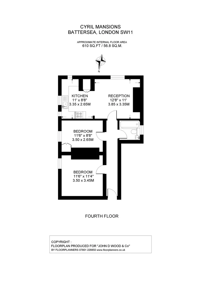 Floorplan for Cyril Mansions, Prince Of Wales Drive, London, SW11