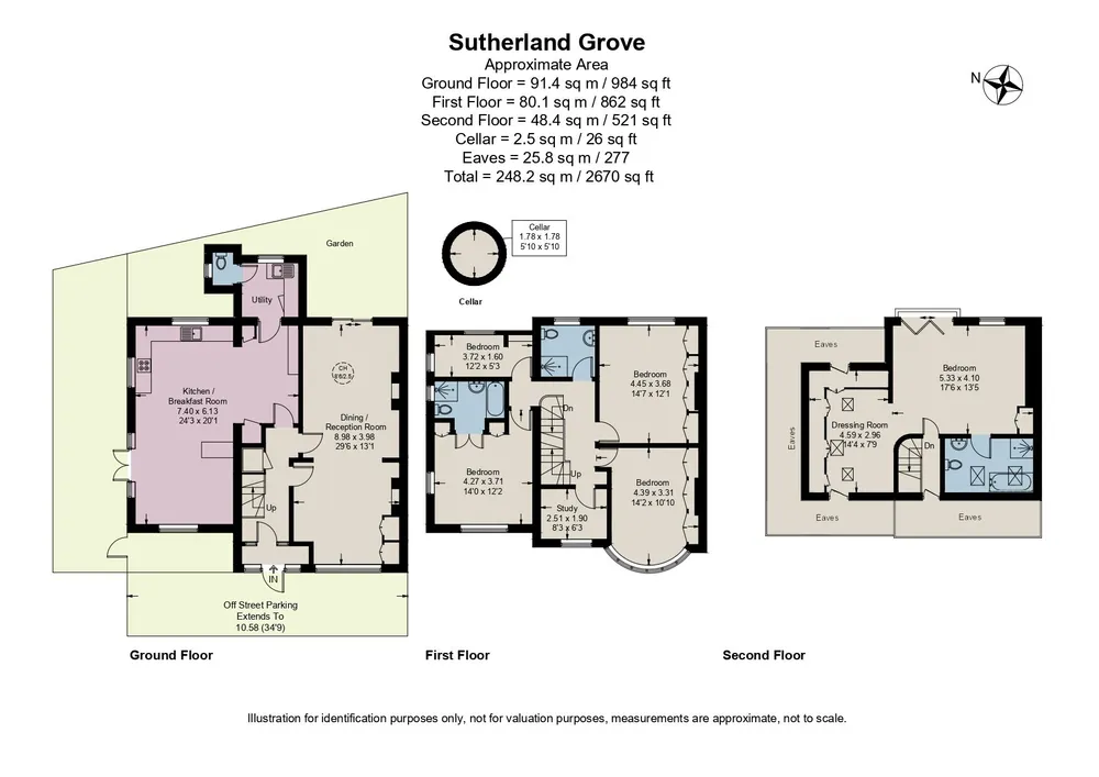 Floorplan for Sutherland Grove, Southfields, London, SW18