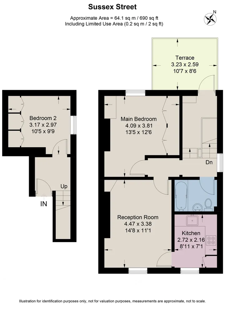 Floorplan for Sussex Street, Pimlico, London, SW1V