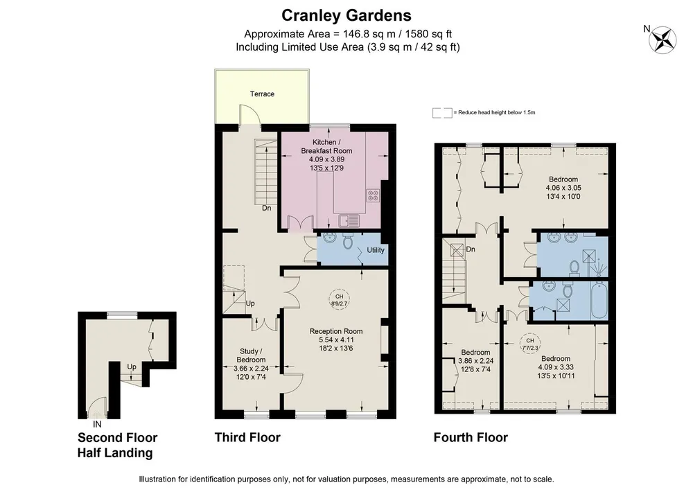 Floorplan for Cranley Gardens, London, SW7