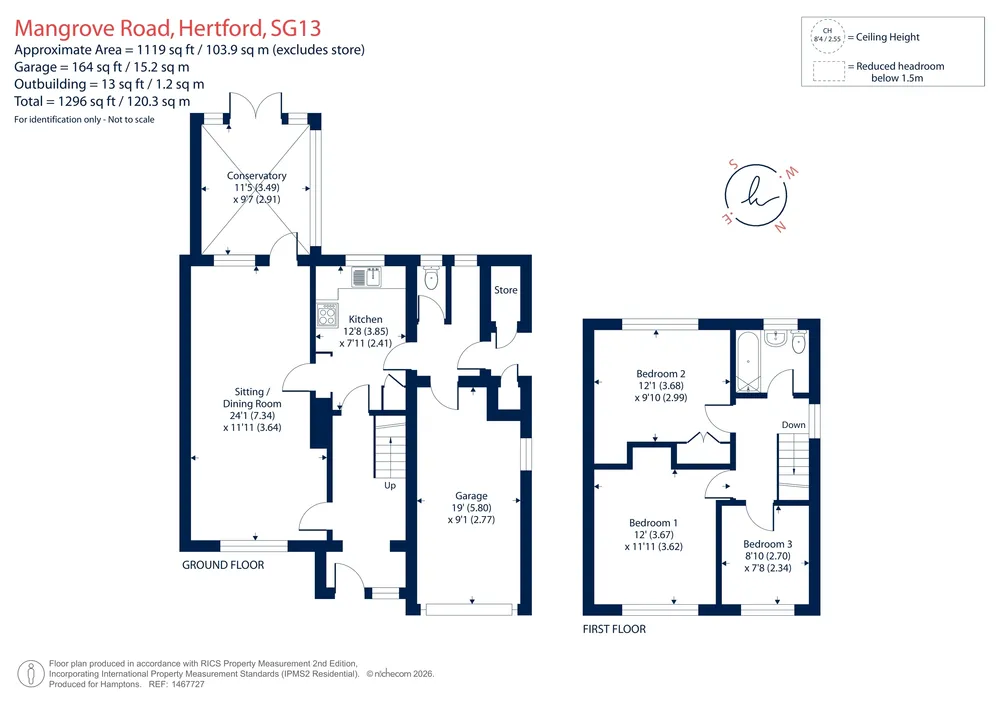 Floorplan for Mangrove Road, Hertford, SG13