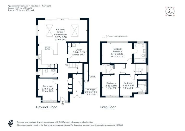 Floorplan 1 for Marlin Court, Marlow, SL7