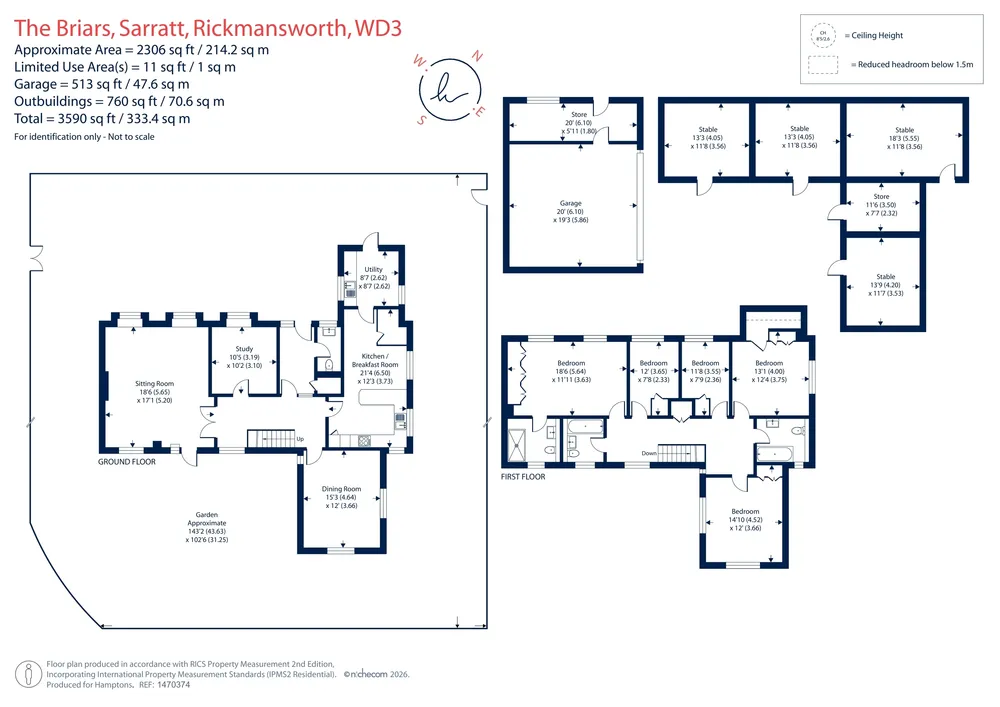 Floorplan for The Briars, Sarratt, Rickmansworth, WD3