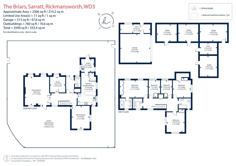Floorplan 1 for The Briars, Sarratt, Rickmansworth, WD3