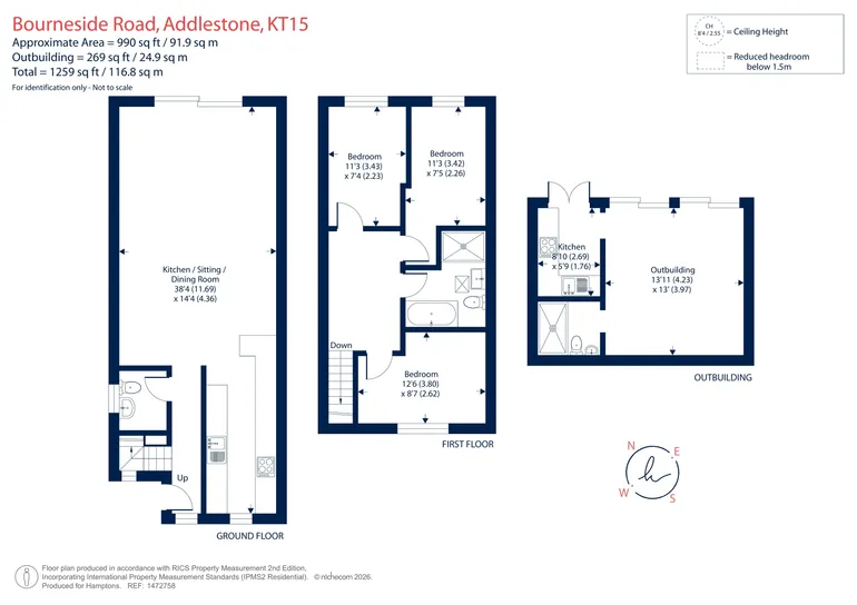 Floorplan 1 for Bourneside Road, Addlestone, KT15