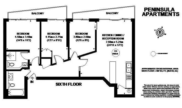 Floorplan 1 for Peninsula Apartments Paddington W2