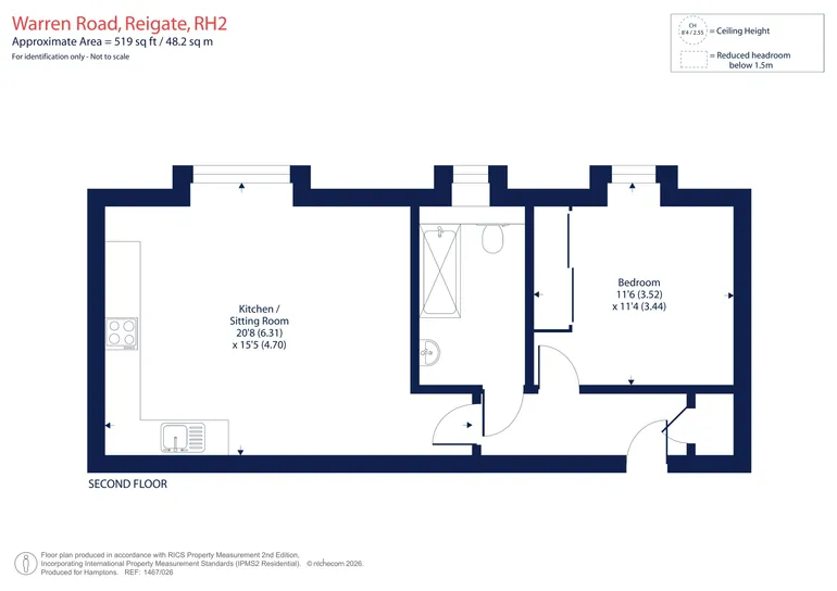 Floorplan 1 for Warren Road, Reigate, RH2