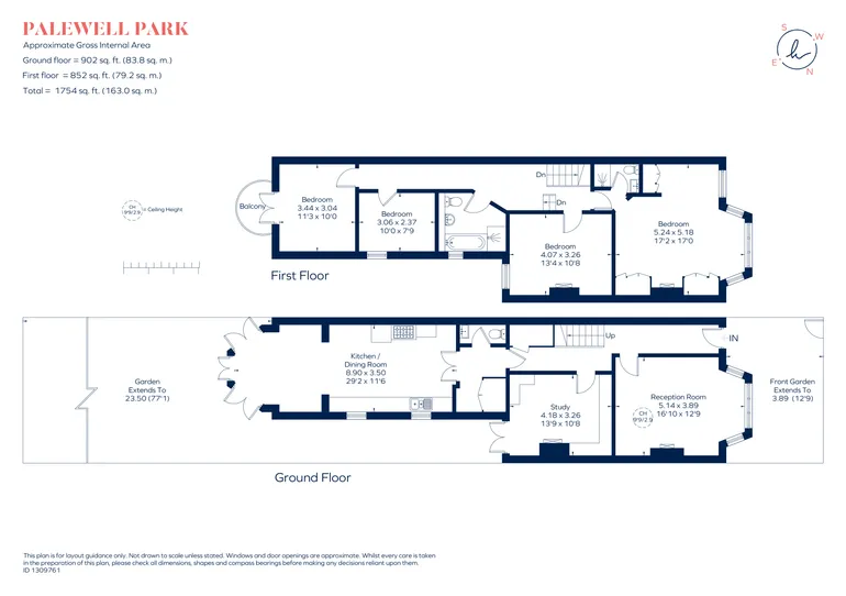 Floorplan 1 for Palewell Park, London, SW14
