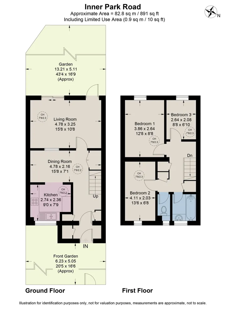 Floorplan for Inner Park Road, Southfields, London, SW19