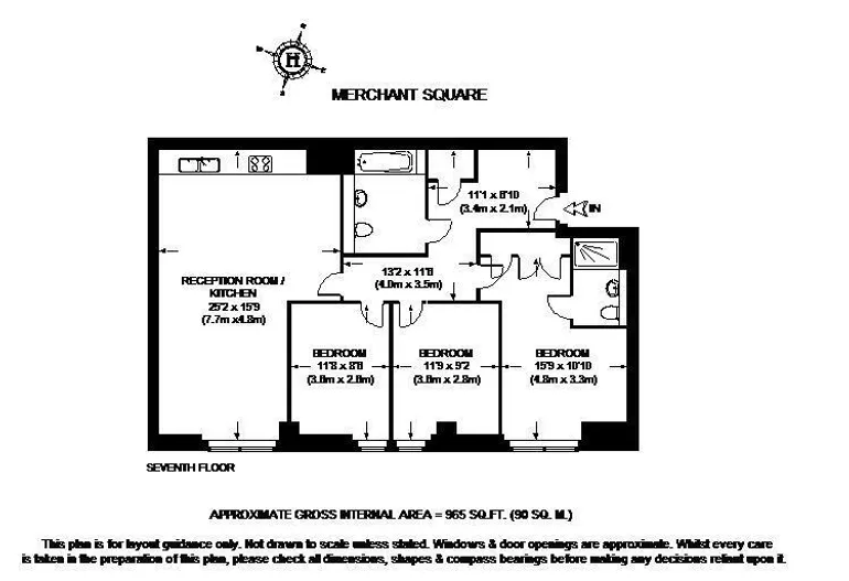 Floorplan 1 for 4 Merchant Square Paddington W2