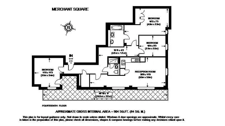Floorplan 1 for Merchant Square East Paddington W2