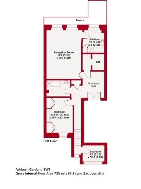 Floorplan 1 for Ashburn Gardens South Kensington SW7