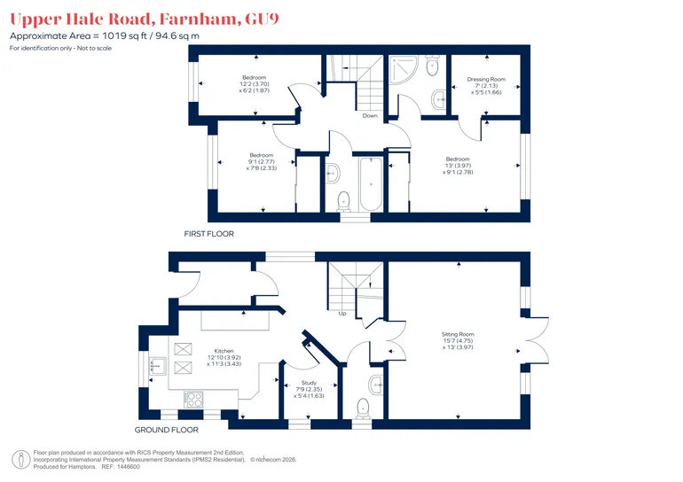 Floorplan 1 for Upper Hale Road, Farnham, GU9