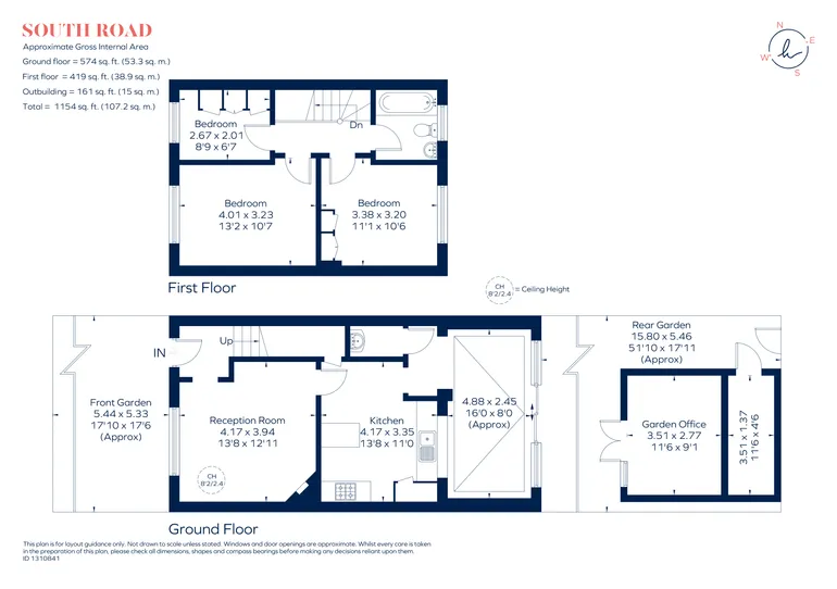 Floorplan 1 for South Road, Hampton, TW12