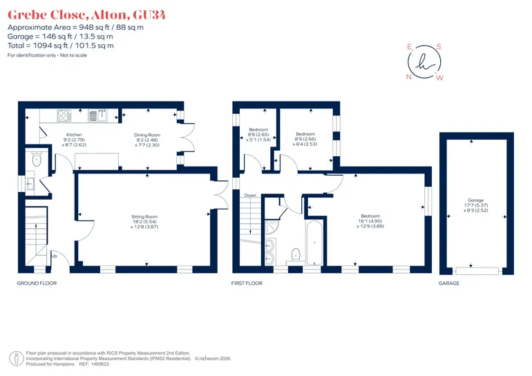 Floorplan 1 for Grebe Close, Alton, GU34