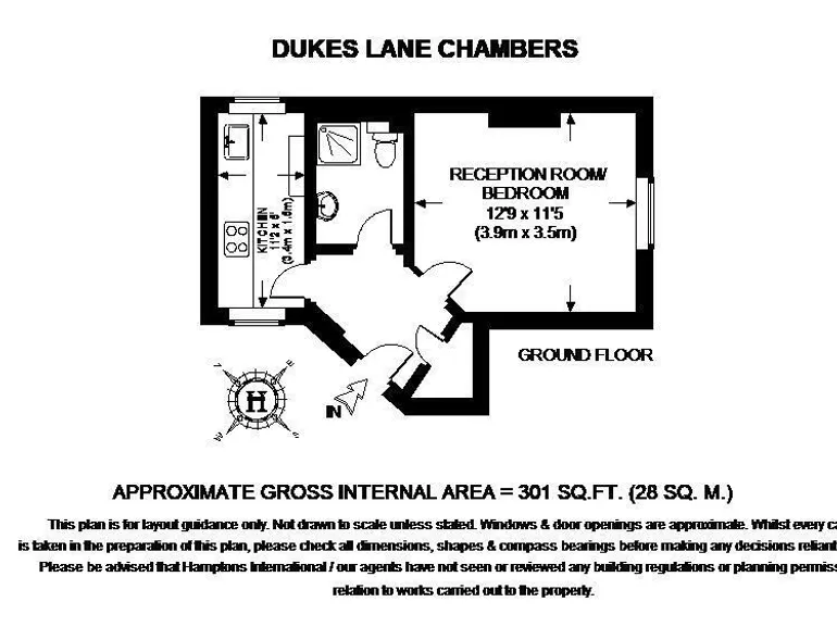 Floorplan 1 for Dukes Lane London W8