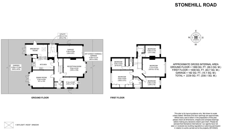 Floorplan 1 for Stonehill Road, East Sheen SW14