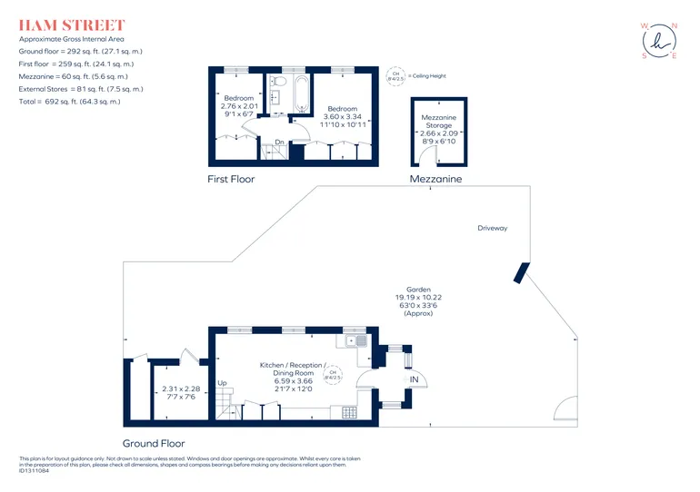 Floorplan 1 for Ham Street, Richmond, TW10