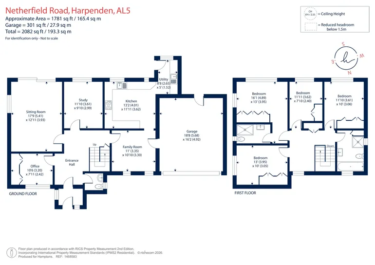 Floorplan 1 for Netherfield Road, Harpenden, AL5