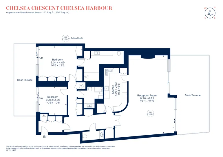 Floorplan 1 for Chelsea Harbour, London, SW10