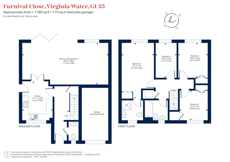 Floorplan 1 for Furnival Close, Virginia Water GU25