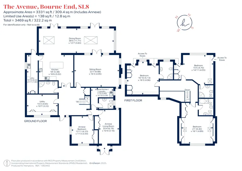 Floorplan 1 for The Avenue, The Abbotsbrook, Bourne End, SL8