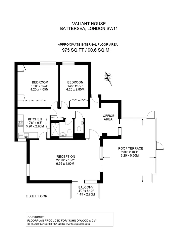 Floorplan for Valiant House, Vicarage Crescent, London, SW11
