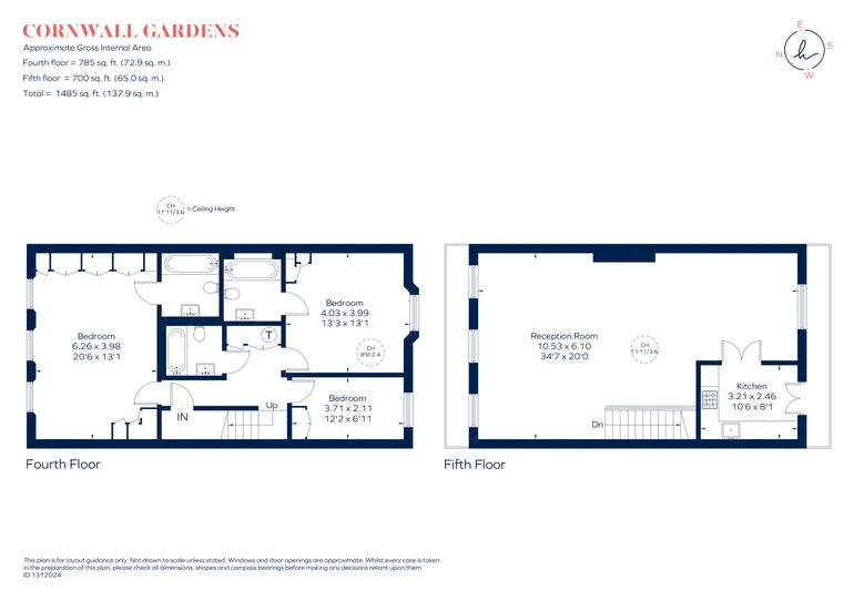 Floorplan 1 for Cornwall Gardens London SW7