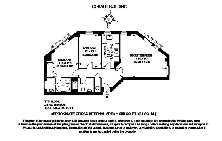 Floorplan 1 for Bridgewater Square EC2Y, EPC:D