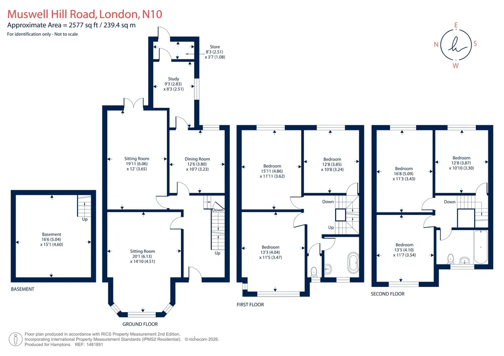 Floorplan for Muswell Hill Road, London, N10