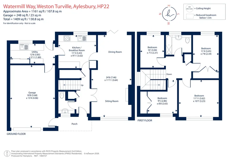 Floorplan 1 for Watermill Way, Weston Turville, HP22