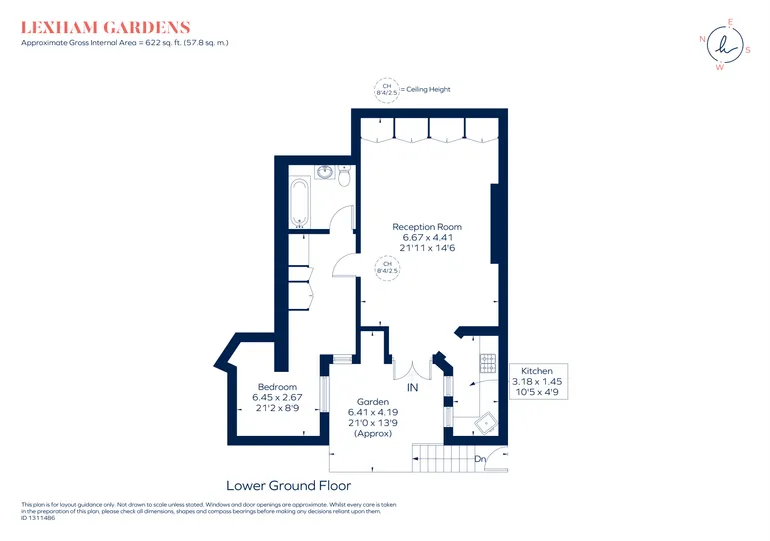 Floorplan 1 for Lexham Gardens, London, W8