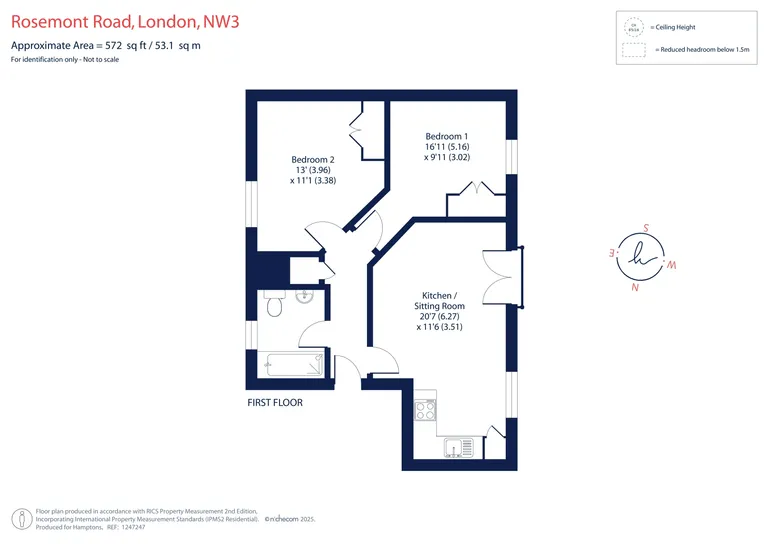 Floorplan 1 for Rosemont Road London NW3