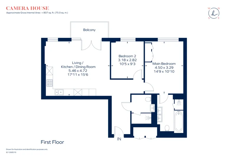 Floorplan 1 for Pinewood Gardens Teddington TW11