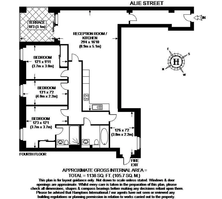 Floorplan 1 for Alie Street London E1