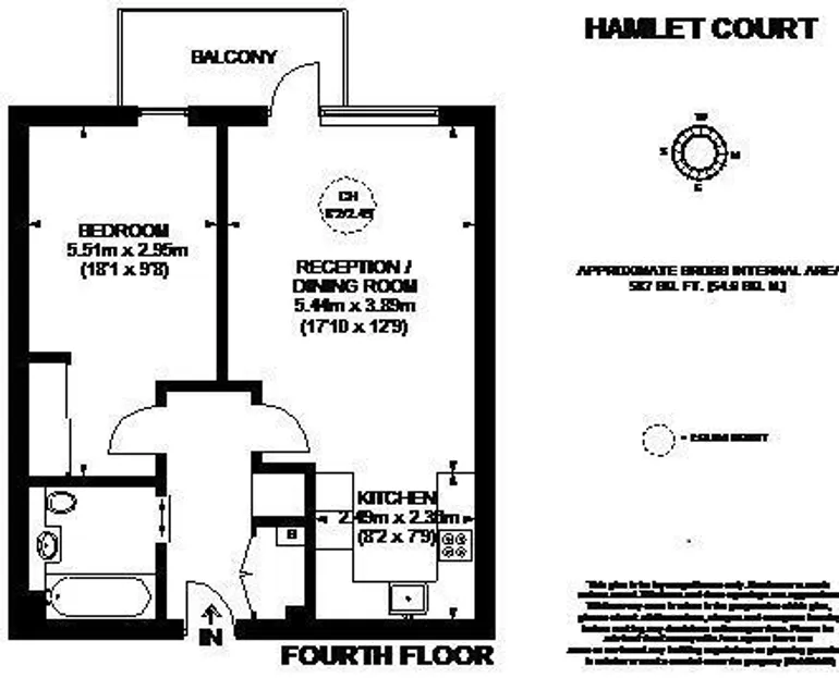 Floorplan 1 for Hamlet Court High Street London N8