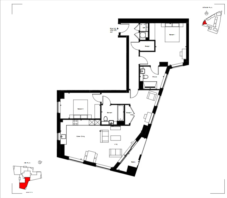 Floorplan 1 for Nine Elms Point, 50 Wandsworth Road London SW8