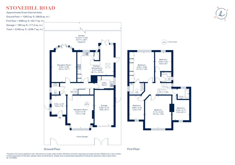 Floorplan 1 for Stonehill Road, East Sheen SW14