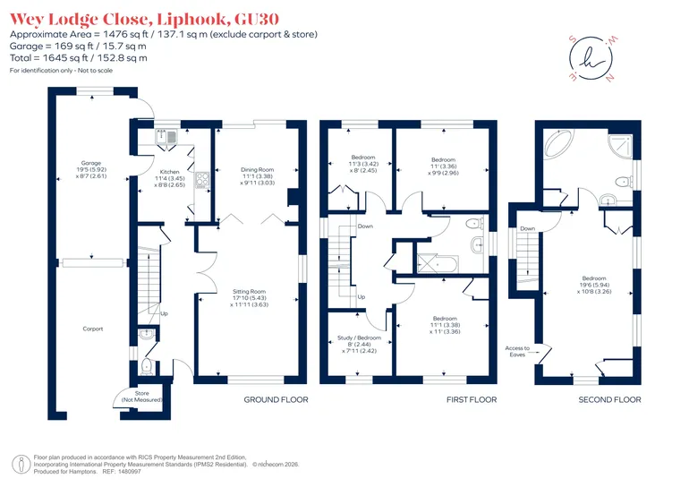 Floorplan 1 for Wey Lodge Close, Liphook, GU30